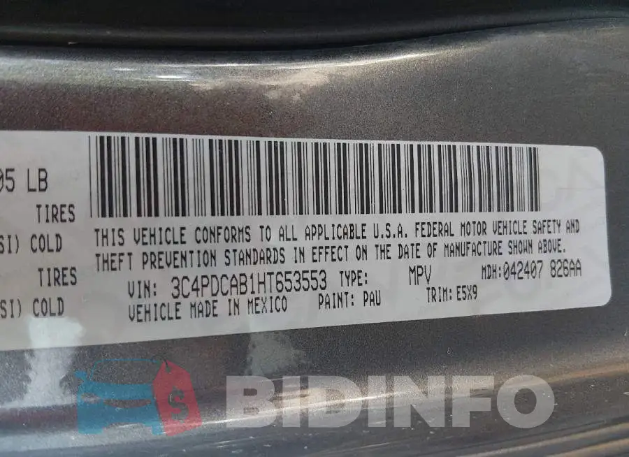 3C4PDCAB1HT653553 Photo# 9