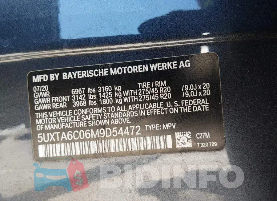 5UXTA6C06M9D54472 Photo# 9