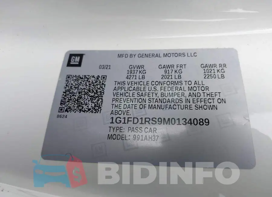 1G1FD1RS9M0134089 Photo# 9