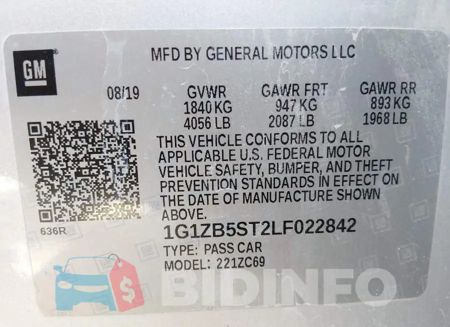 1G1ZB5ST2LF022842 Photo# 9