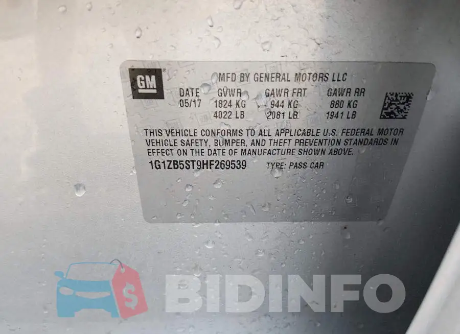 1G1ZB5ST9HF269539 Photo# 9