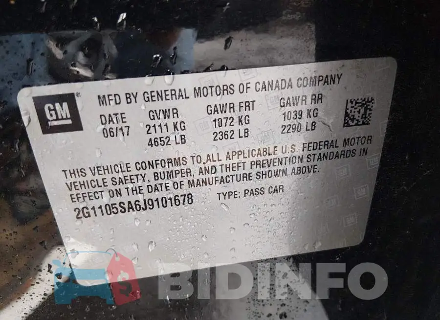 2G1105SA6J9101678 Photo# 9