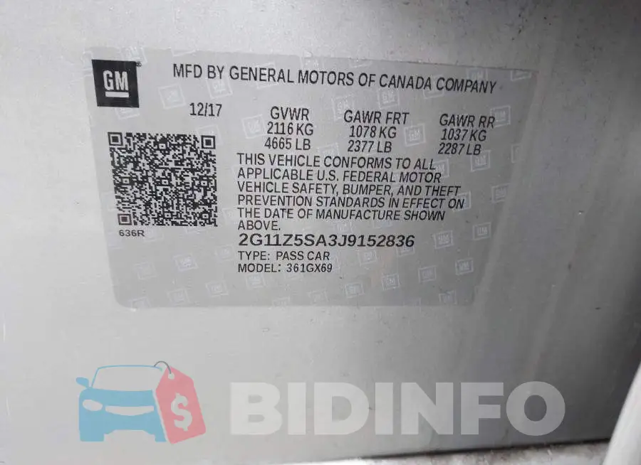 2G11Z5SA3J9152836 Photo# 9