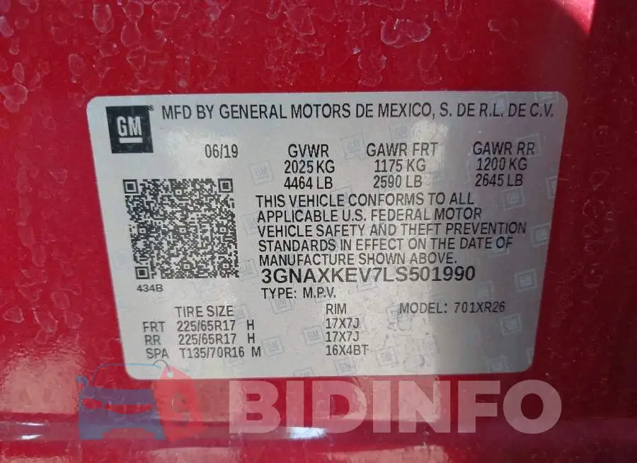 3GNAXKEV7LS501990 Photo# 9
