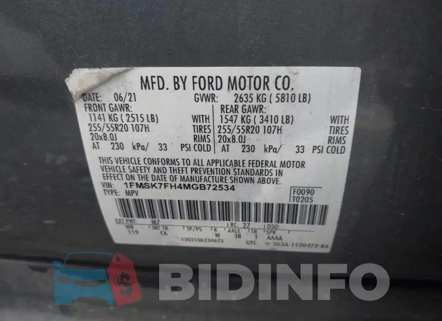 1FMSK7FH4MGB72534 Photo# 9