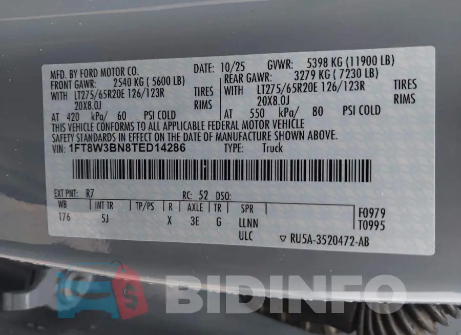 1FT8W3BN8TED14286 Photo# 8