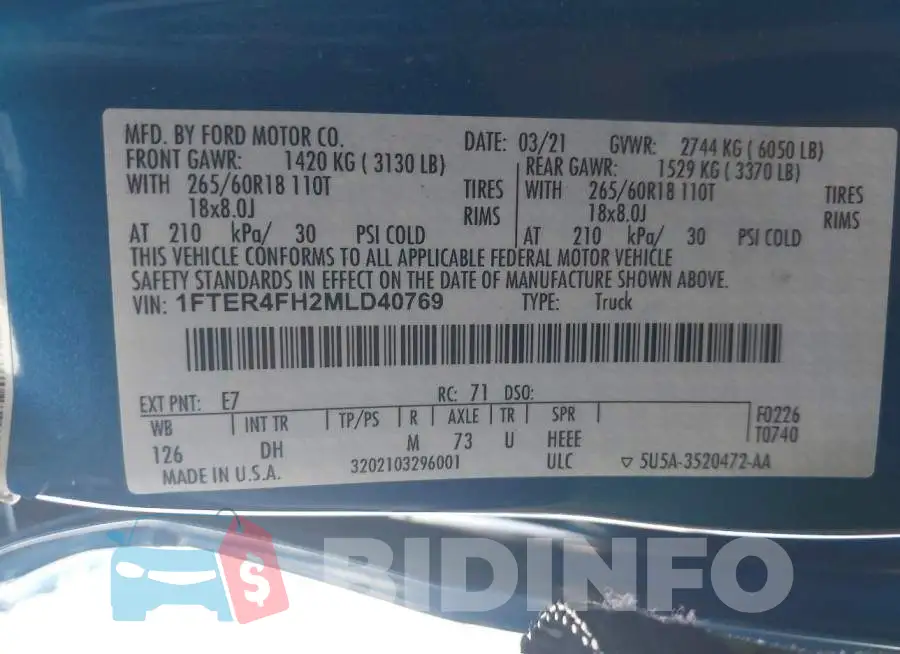 1FTER4FH2MLD40769 Photo# 9