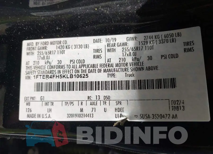 1FTER4FH5KLB10625 Photo# 9