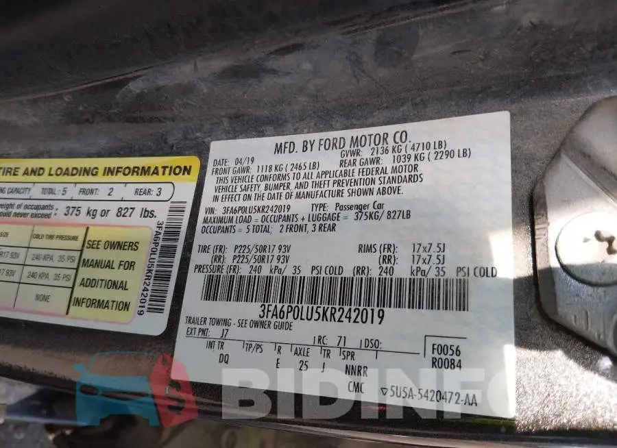 3FA6P0LU5KR242019 Photo# 9