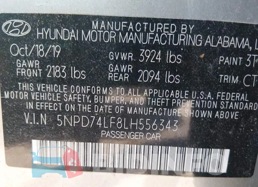 5NPD74LF8LH556343 Photo# 9