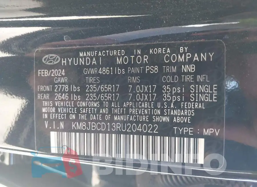 KM8JBCD13RU204022 Photo# 9