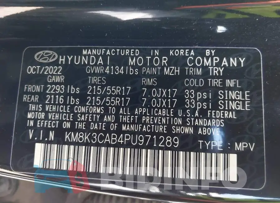 KM8K3CAB4PU971289 Photo# 9