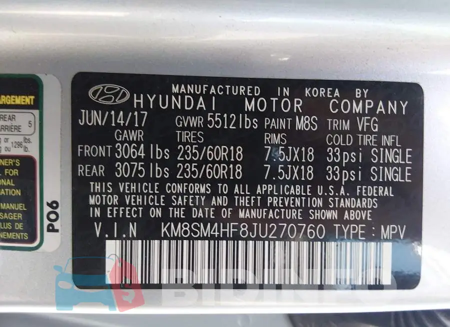 KM8SM4HF8JU270760 Photo# 9