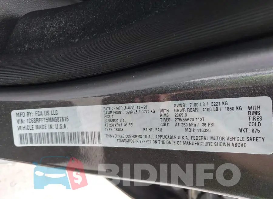 1C6SRFFT5MN587816 Photo# 9