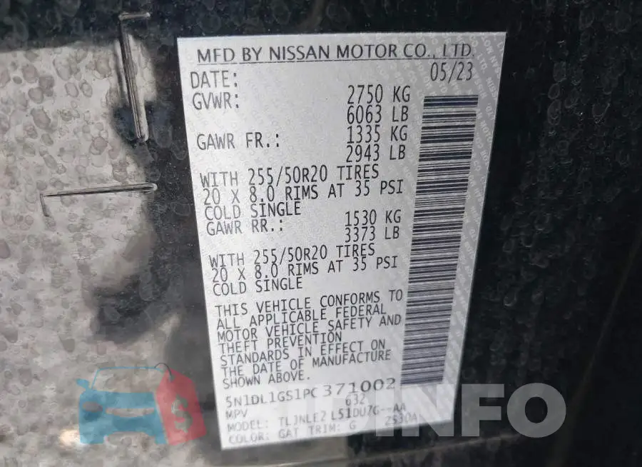 5N1DL1GS1PC371002 Photo# 9
