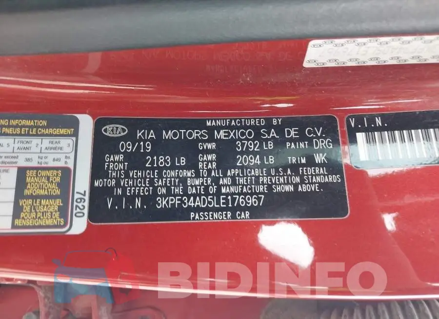 3KPF34AD5LE176967 Photo# 9