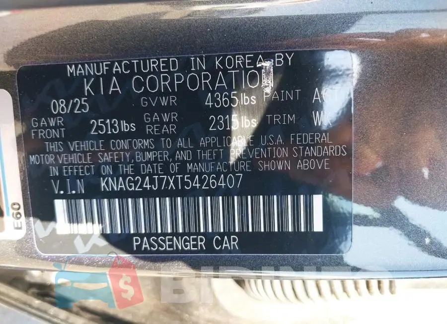 KNAG24J7XT5426407 Photo# 9