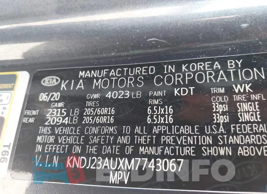 KNDJ23AUXM7743067 Photo# 9
