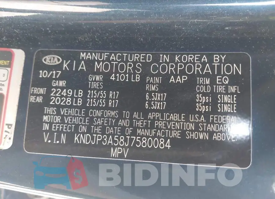 KNDJP3A58J7580084 Photo# 9