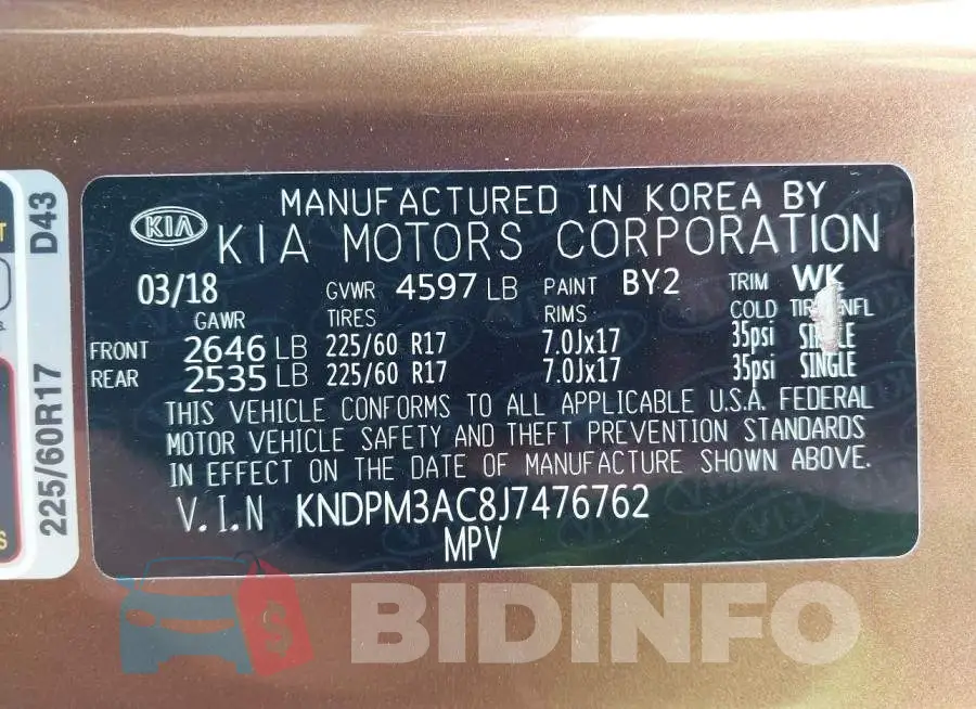 KNDPM3AC8J7476762 Photo# 9