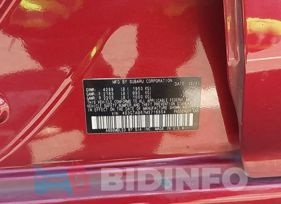 4S3GTAB67M3716654 Photo# 9