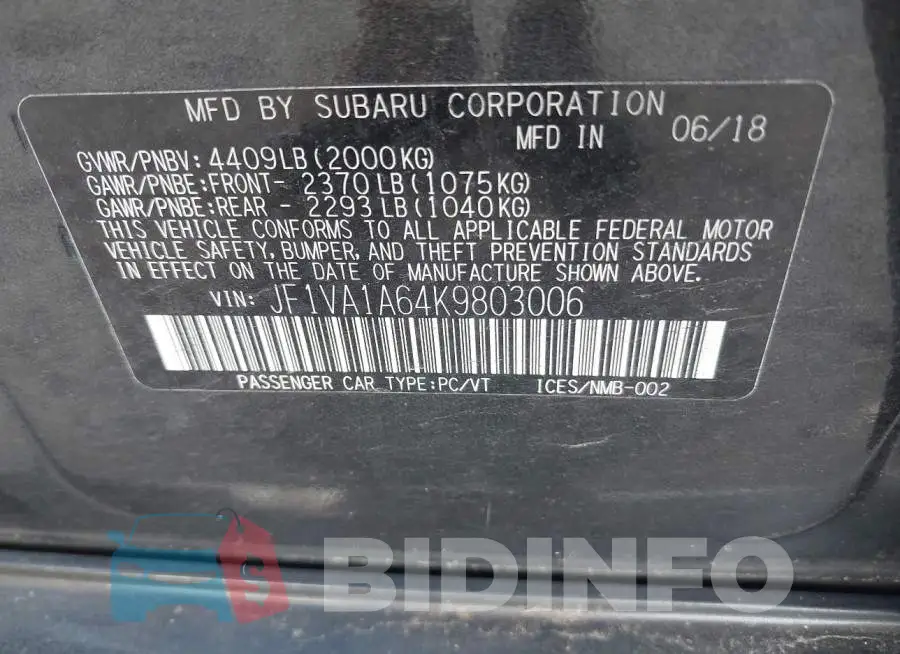 JF1VA1A64K9803006 Photo# 9