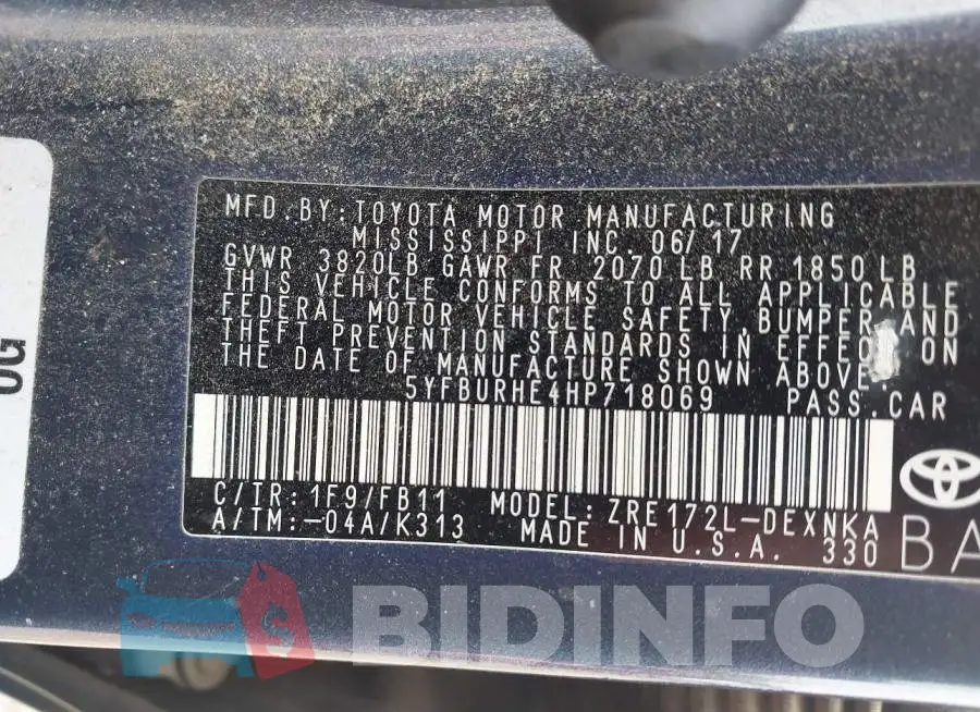 5YFBURHE4HP718069 Photo# 9
