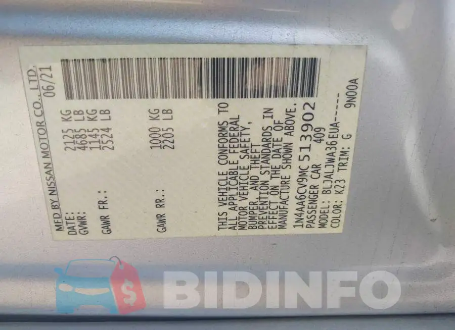 1N4AA6CV9MC513902 Photo# 9