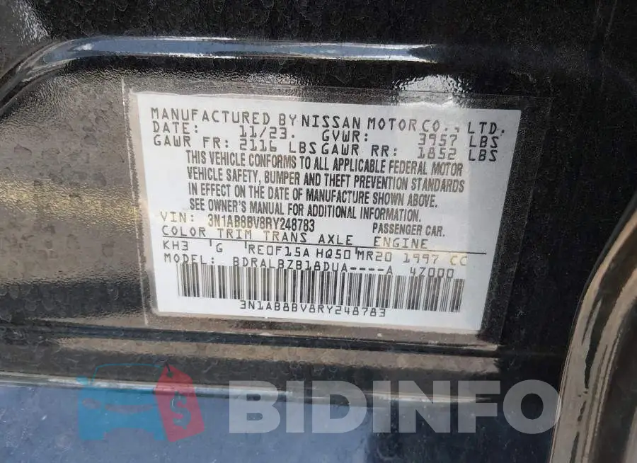 3N1AB8BV8RY248783 Photo# 9