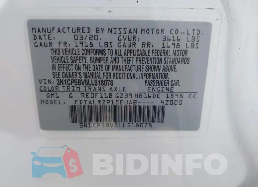 3N1CP5BV5LL518078 Photo# 9