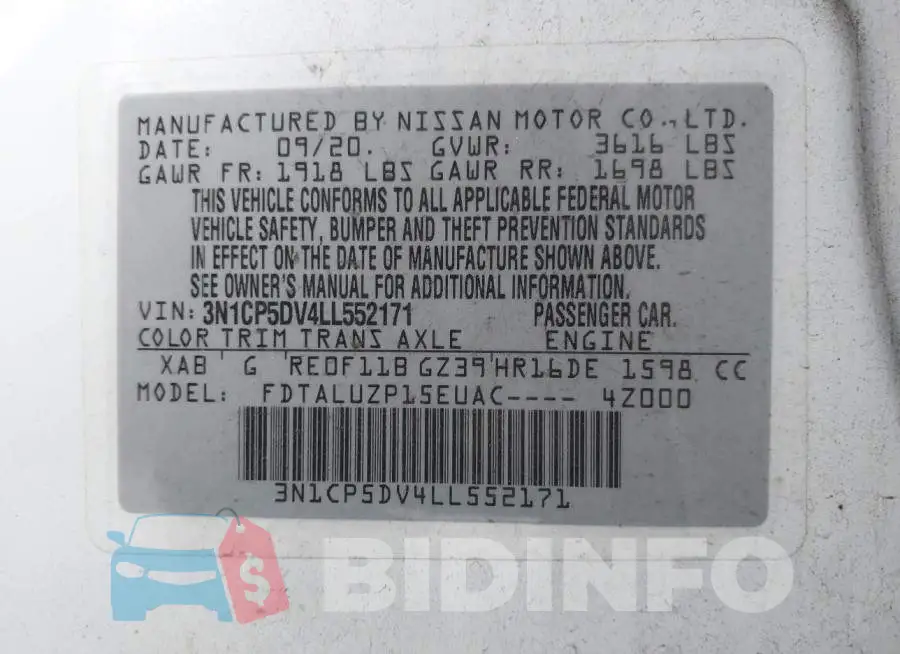 3N1CP5DV4LL552171 Photo# 9