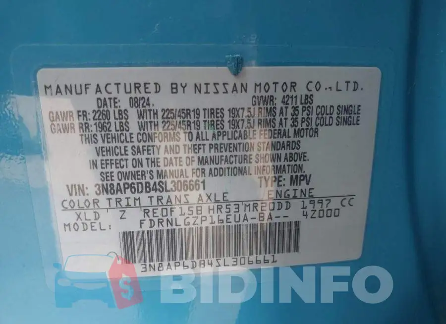 3N8AP6DB4SL306661 Photo# 9
