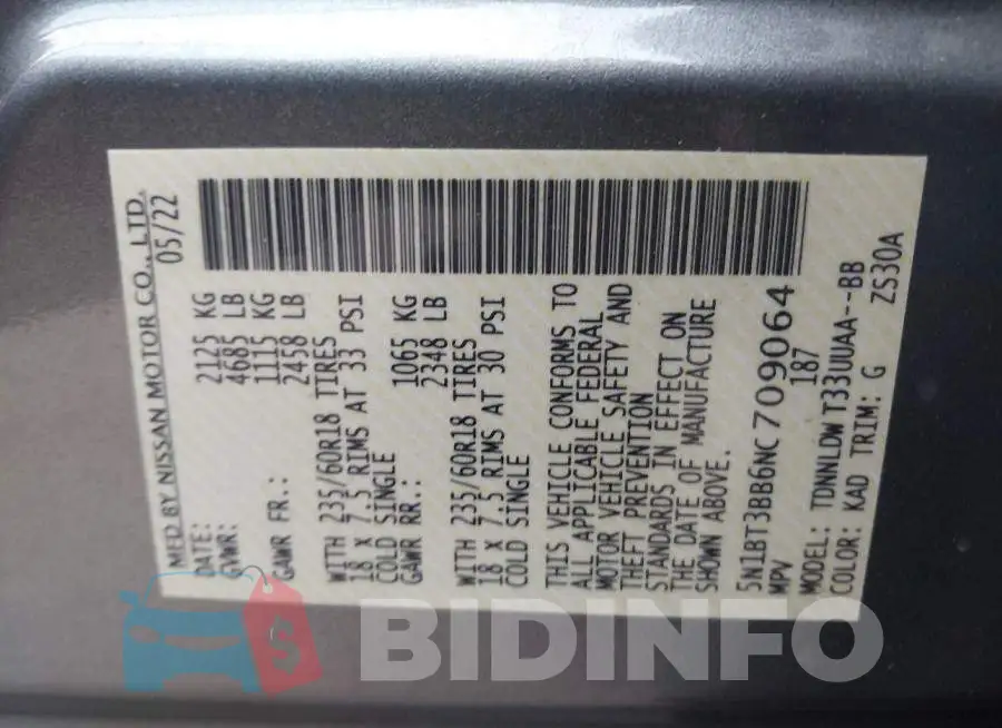 5N1BT3BB6NC709064 Photo# 9