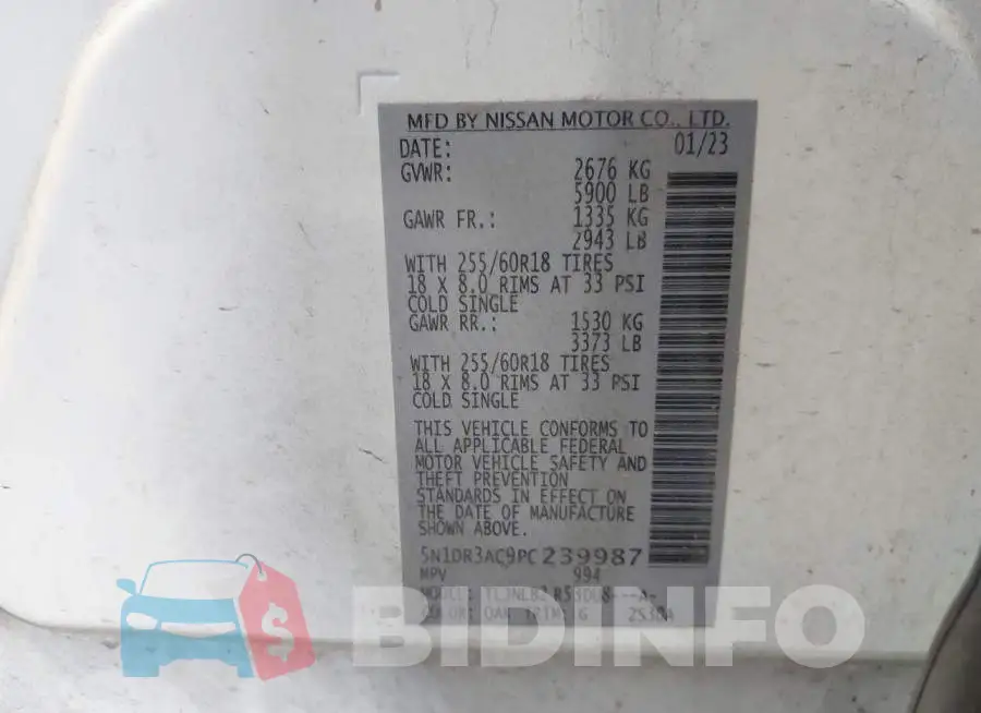 5N1DR3AC9PC239987 Photo# 9