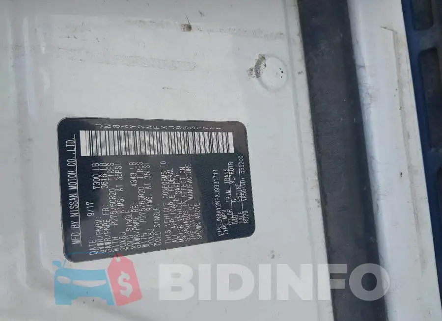 JN8AY2NFXJ9331711 Photo# 9