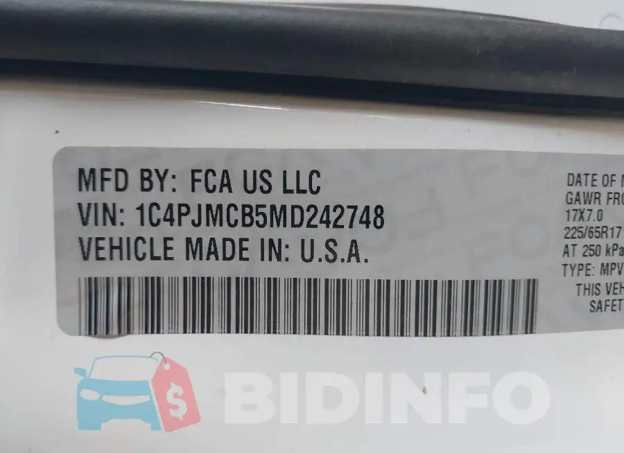 1C4PJMCB5MD242748 Photo# 9