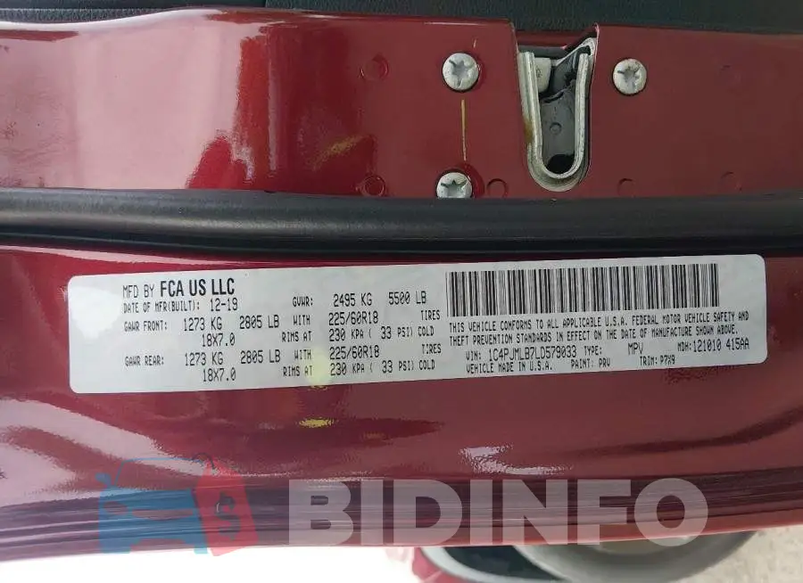 1C4PJMLB7LD579033 Photo# 9
