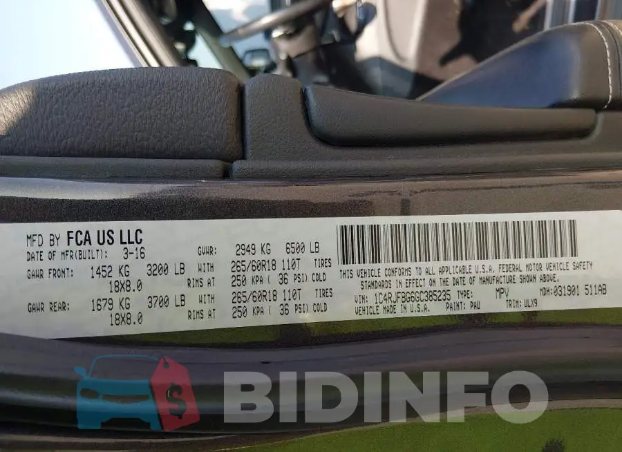 1C4RJFBG6GC385235 Photo# 9
