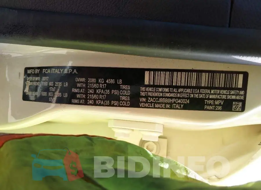 ZACCJBBB9HPG40024 Photo# 9