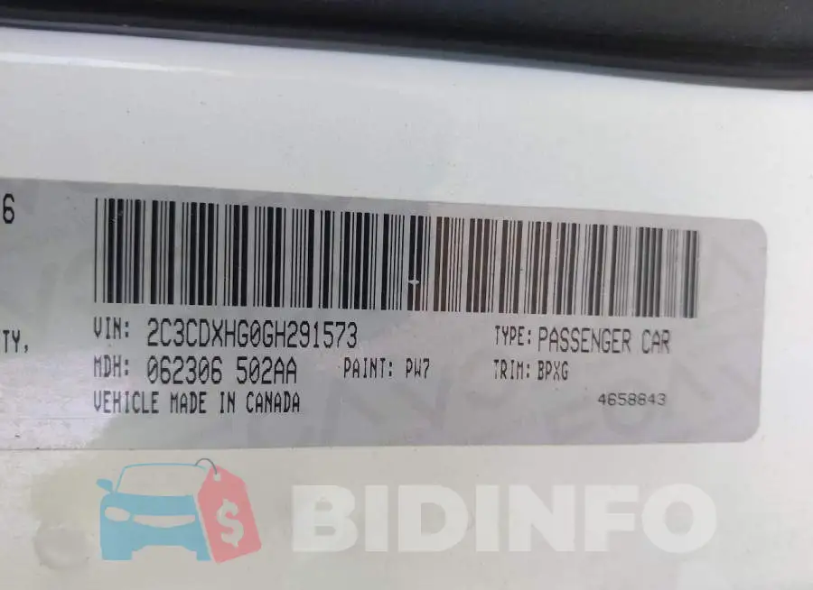 2C3CDXHG0GH291573 Photo# 9