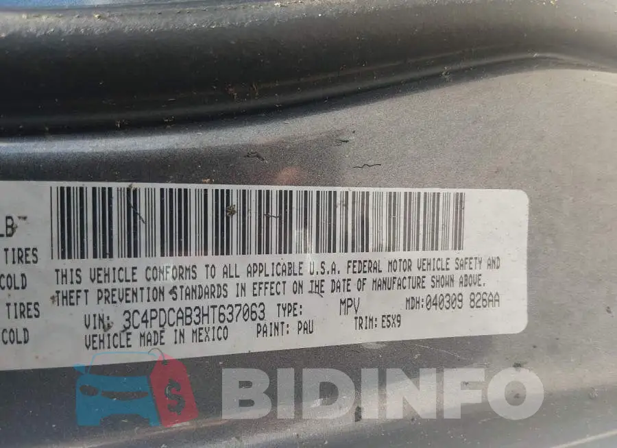 3C4PDCAB3HT637063 Photo# 9