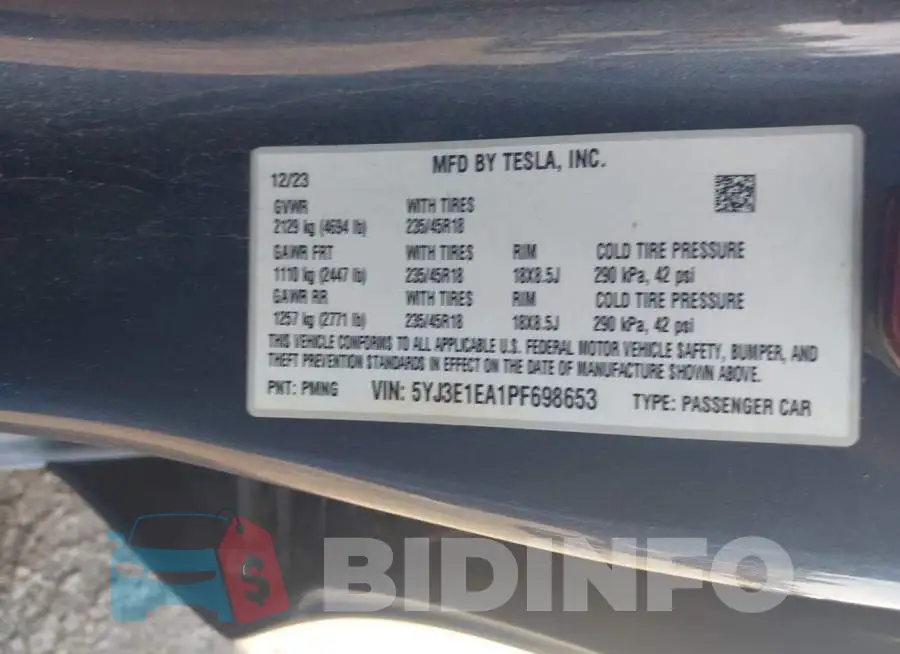 5YJ3E1EA1PF698653 Photo# 9