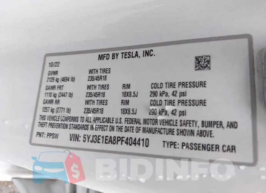 5YJ3E1EA8PF404410 Photo# 9