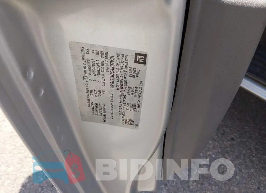 1GAZGPFG7H1270955 Photo# 9