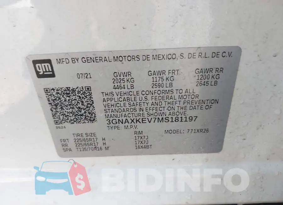 3GNAXKEV7MS181197 Photo# 9