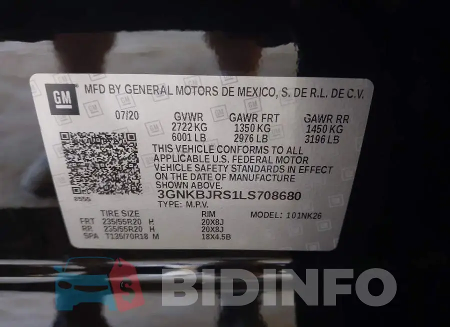 3GNKBJRS1LS708680 Photo# 9