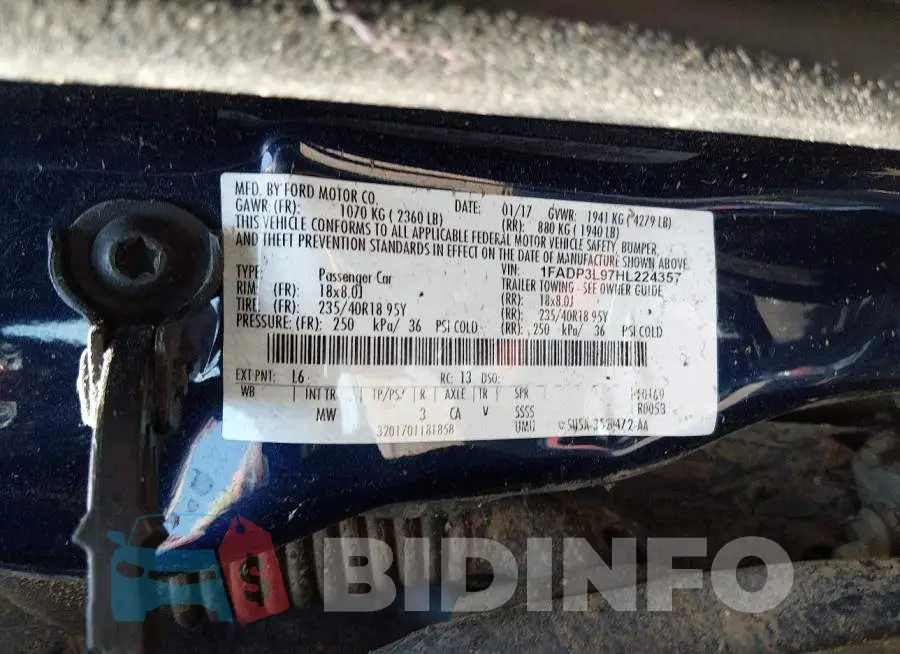 1FADP3L97HL224357 Photo# 9