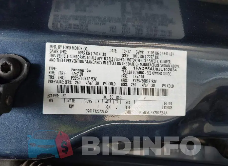 1FADP5AU8JL102034 Photo# 9