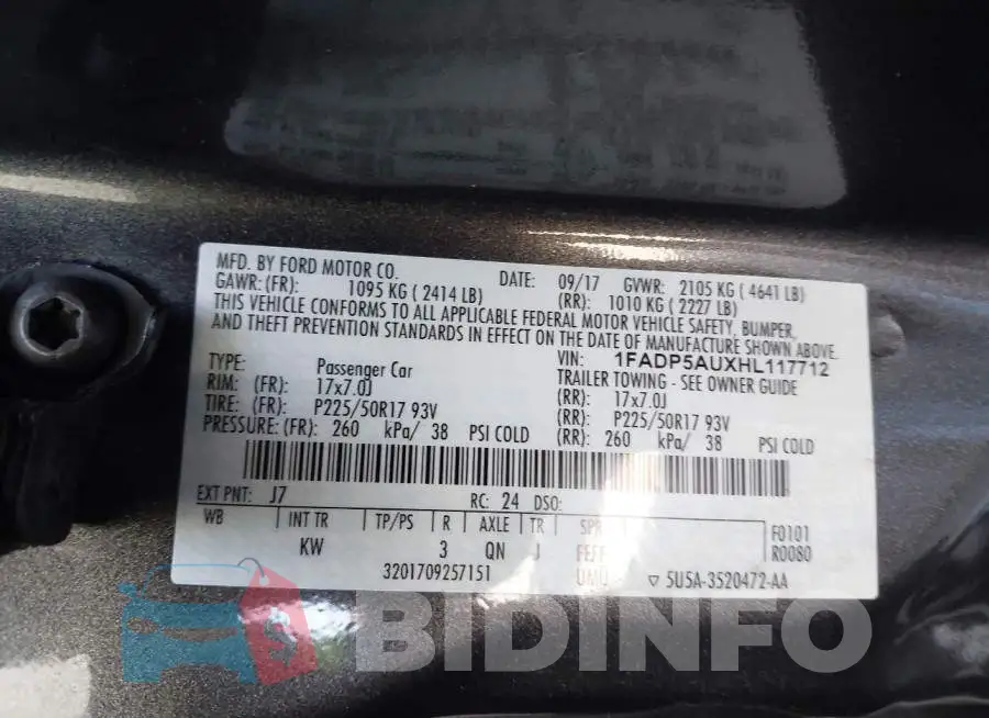 1FADP5AUXHL117712 Photo# 9