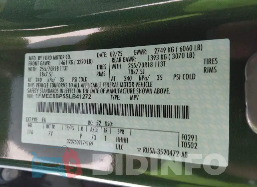 1FMEE8BP5SLB41272 Photo# 9